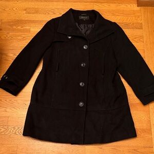 16W Wool Button Up Dress Jacket. Good condition, has belt loops but no belt